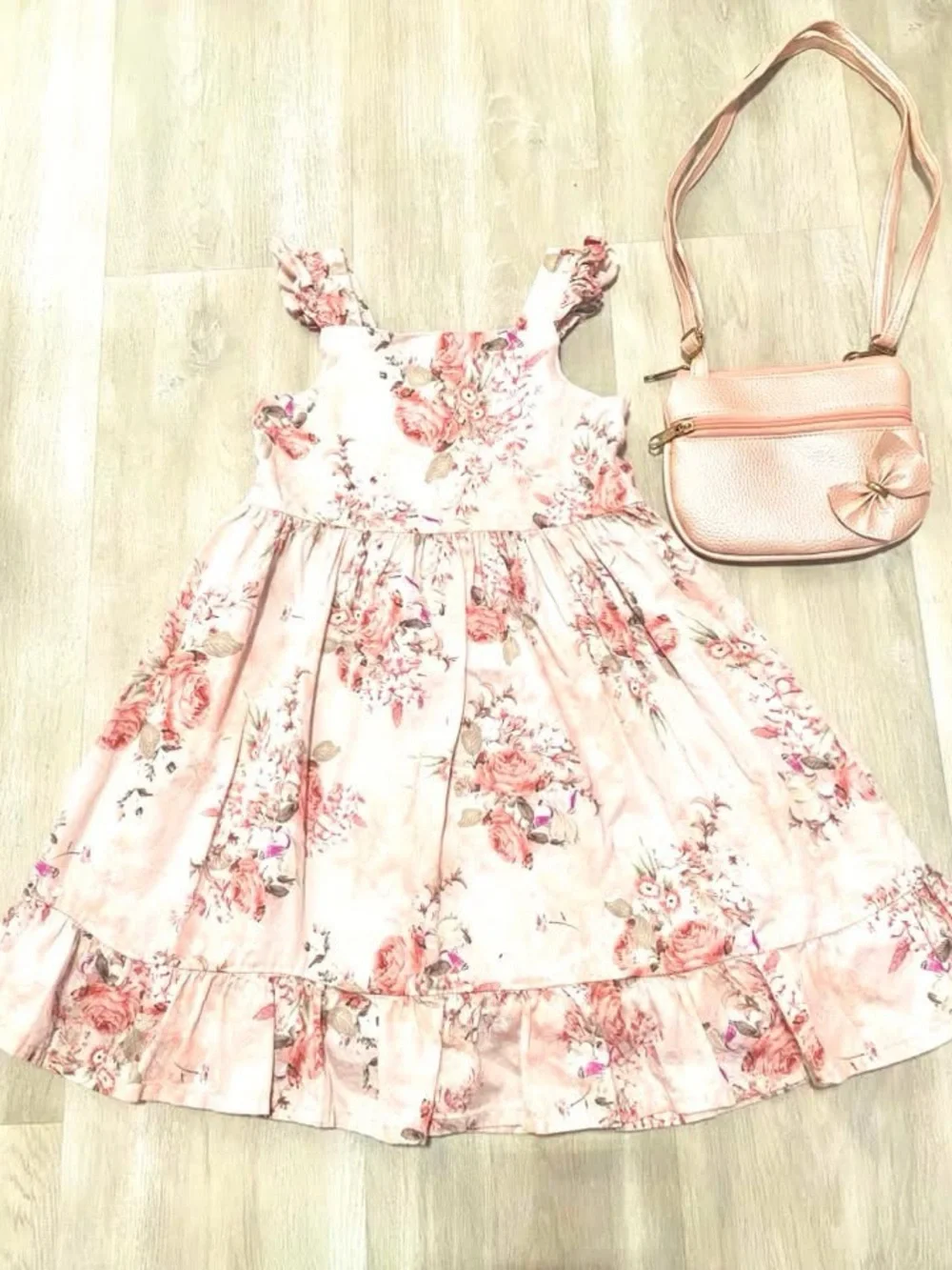 Edgehill Collection Pink Floral Ruffle Sundress for Girls